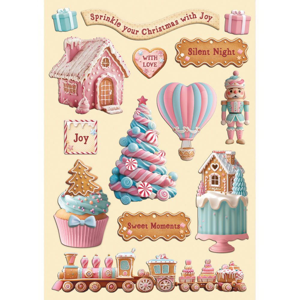 Stamperia Colored Wooden shape A5 - Candy Christmas