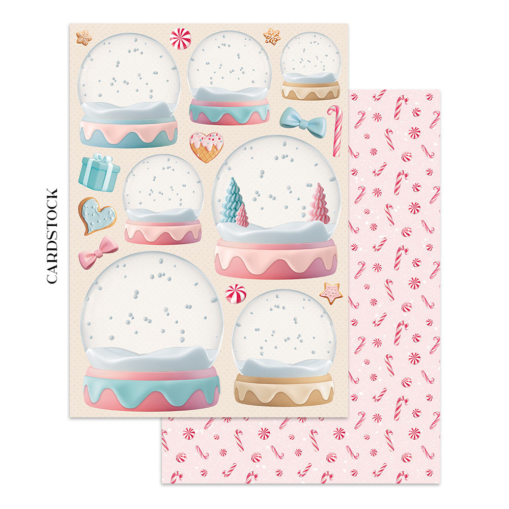 Stamperia Junk journal stickers, cut-outs, backgrounds - Candy Christmas