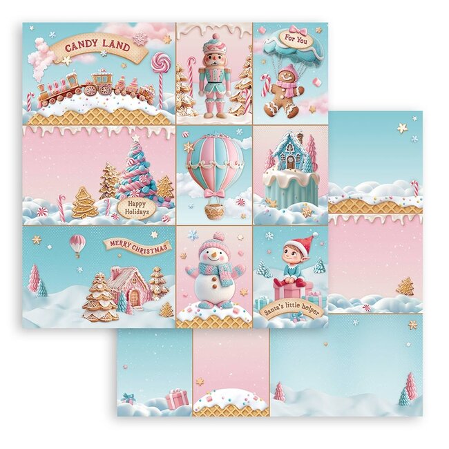 Stamperia Scrapbooking Double face sheet - Candy Christmas cards