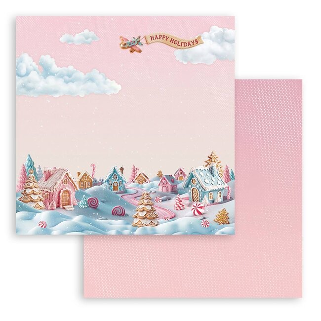 Stamperia Scrapbooking Small Pad 10 sheets cm 20,3X20,3 (8"X8") - Candy Christmas
