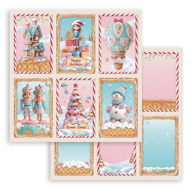 Stamperia Papierblok 20,3x20,3 cm - 10 vellen - Candy Christmas