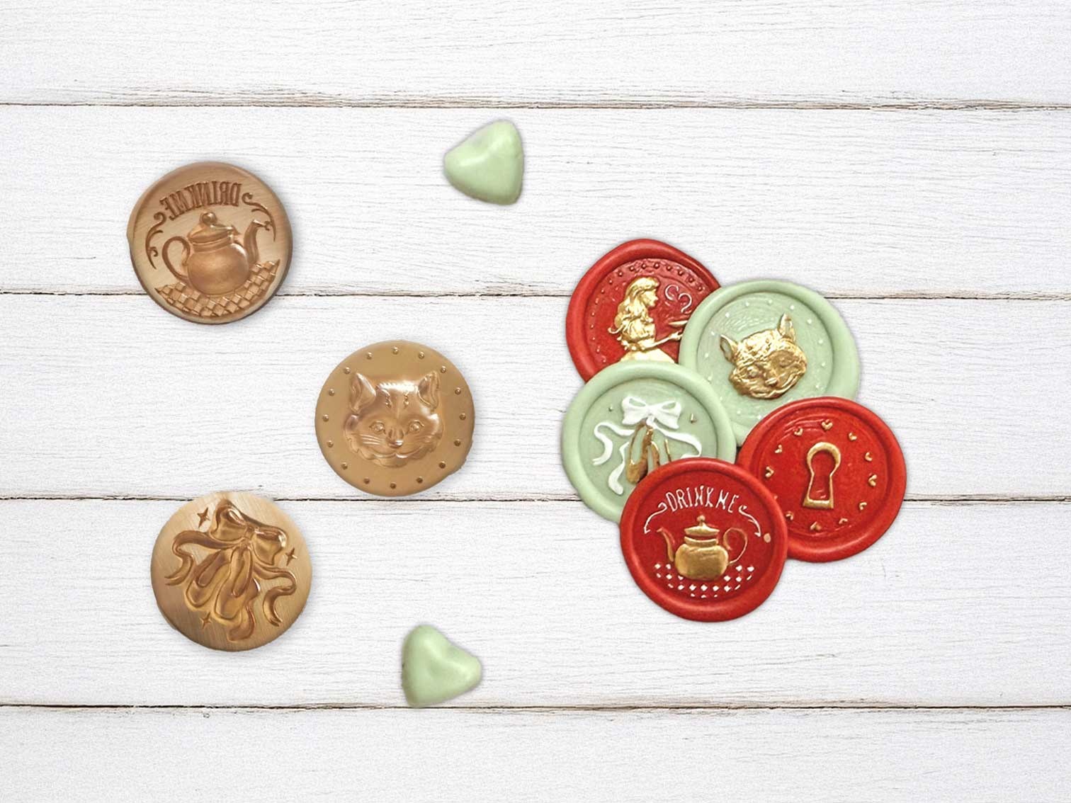 Stamperia Set  6 pcs seals diam cm  2,5  - Alice in Christmas