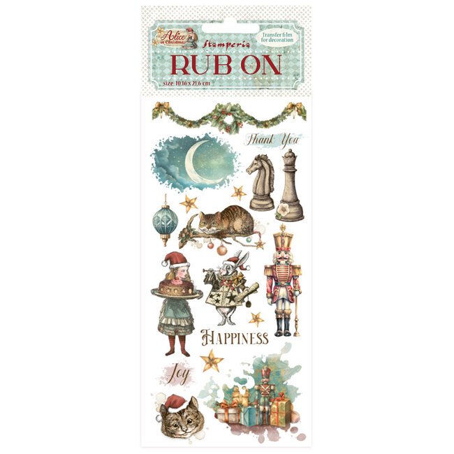 Stamperia Rub-on cm 10,16x21,6 - Alice in Christmas Happiness