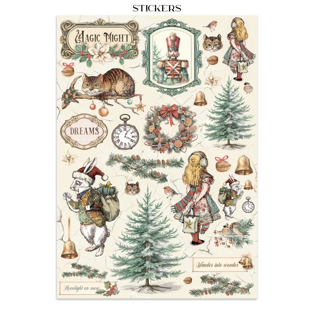 Stamperia Junk journal stickers, cut-outs, backgrounds - Alice in Christmas