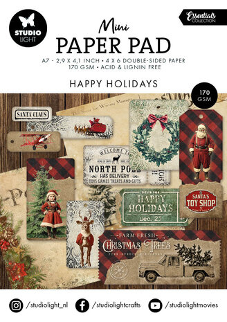 Studio Light SL Mini Paper Pad Happy Holidays Essentials nr.323