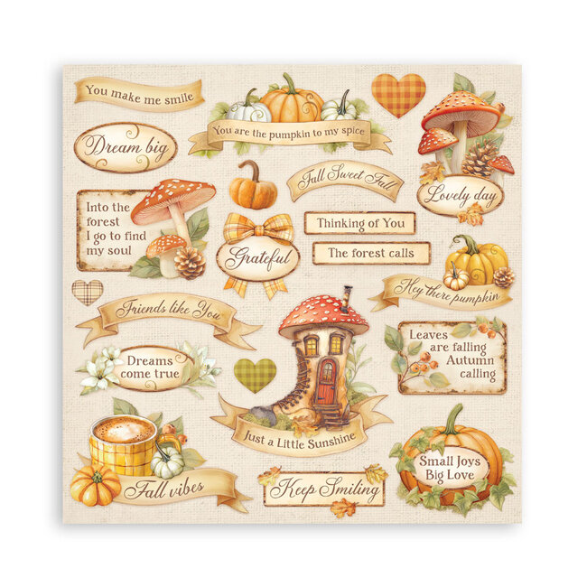 Stamperia Papierblok 30,5x30,5 cm - 10 vellen - Whispering woods