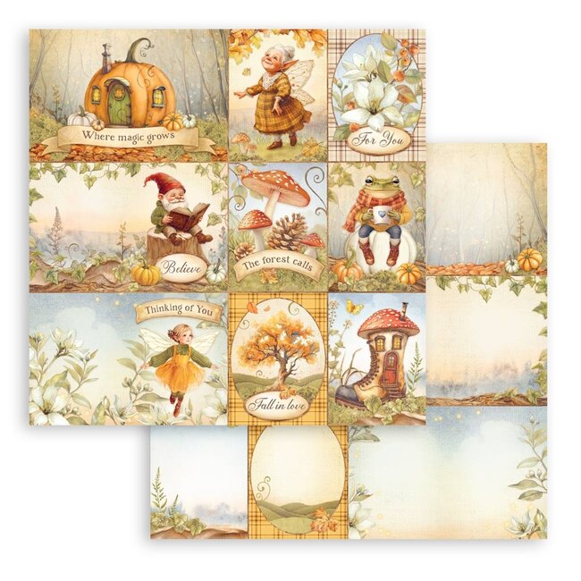 Stamperia Papierblok 20,3x20,3 cm - 10 vellen - Whispering woods
