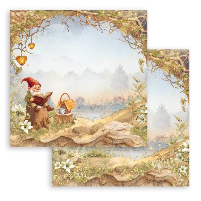 Stamperia Papierblok 20,3x20,3 cm - 10 vellen - Whispering woods