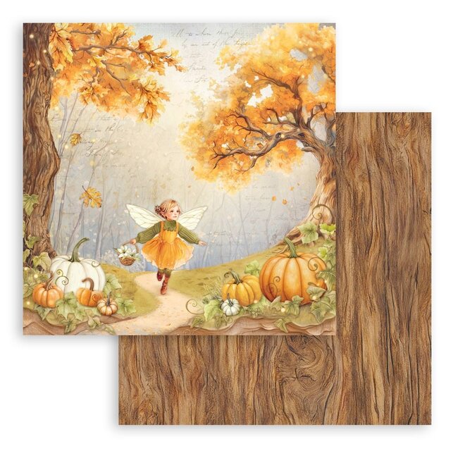 Stamperia Scrapbooking Double face sheet - Whispering woods fairy and pumpkin