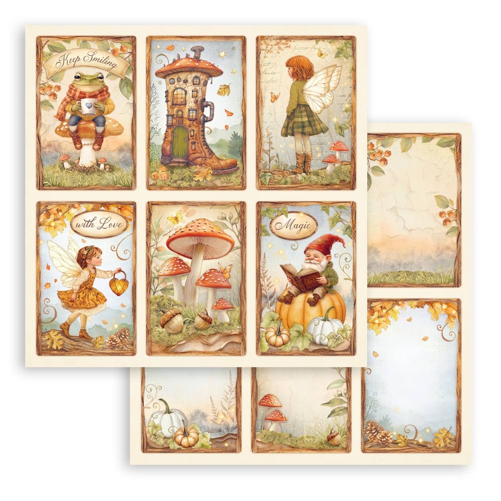 Stamperia Scrapbooking Double face sheet - Whispering woods 6 cards