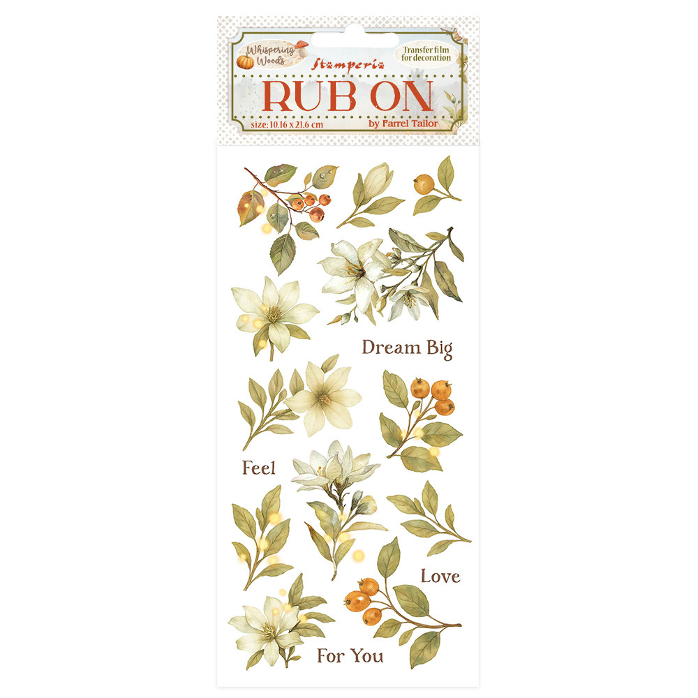 Stamperia Rub-on cm 10,16x21,6 - Whispering woods magnolia