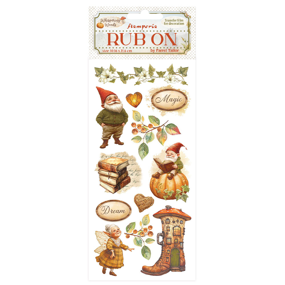 Stamperia Rub-on cm 10,16x21,6 - Whispering woods gnome