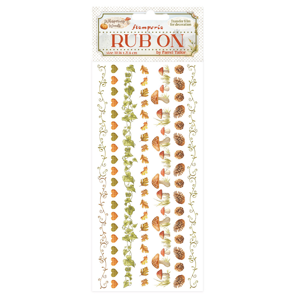 Stamperia Rub-on cm 10,16x21,6 - Whispering woods stripes