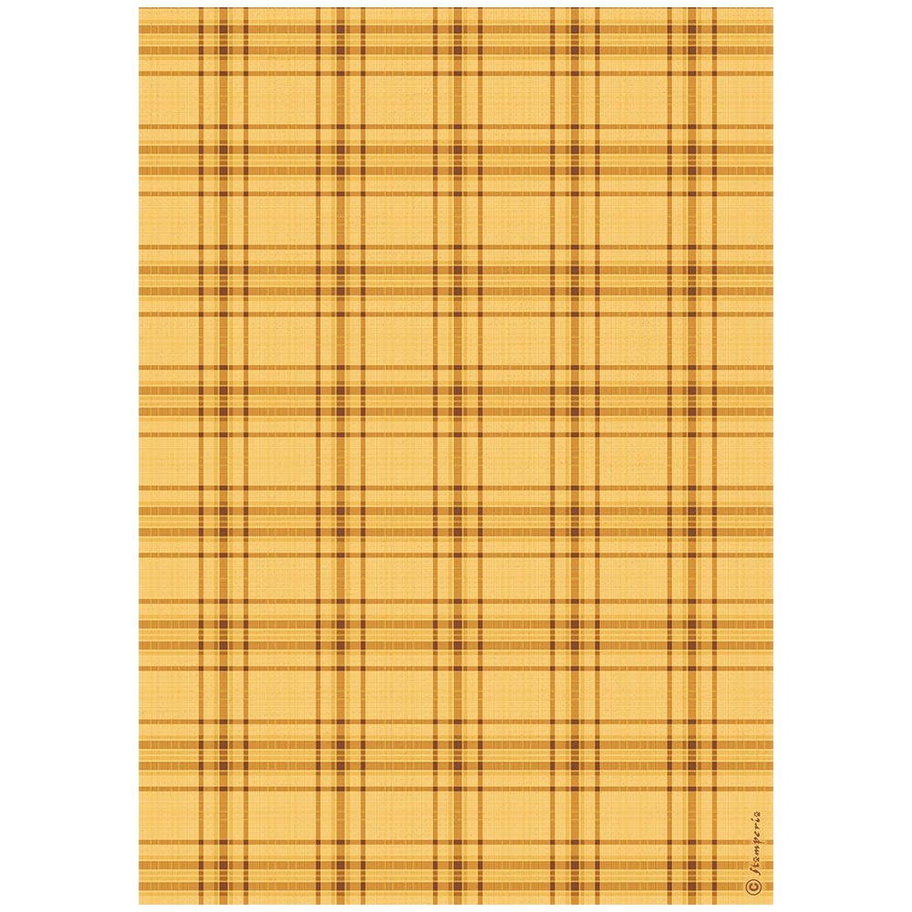 Stamperia A4 Rice paper packed - Whispering woods tartan pattern