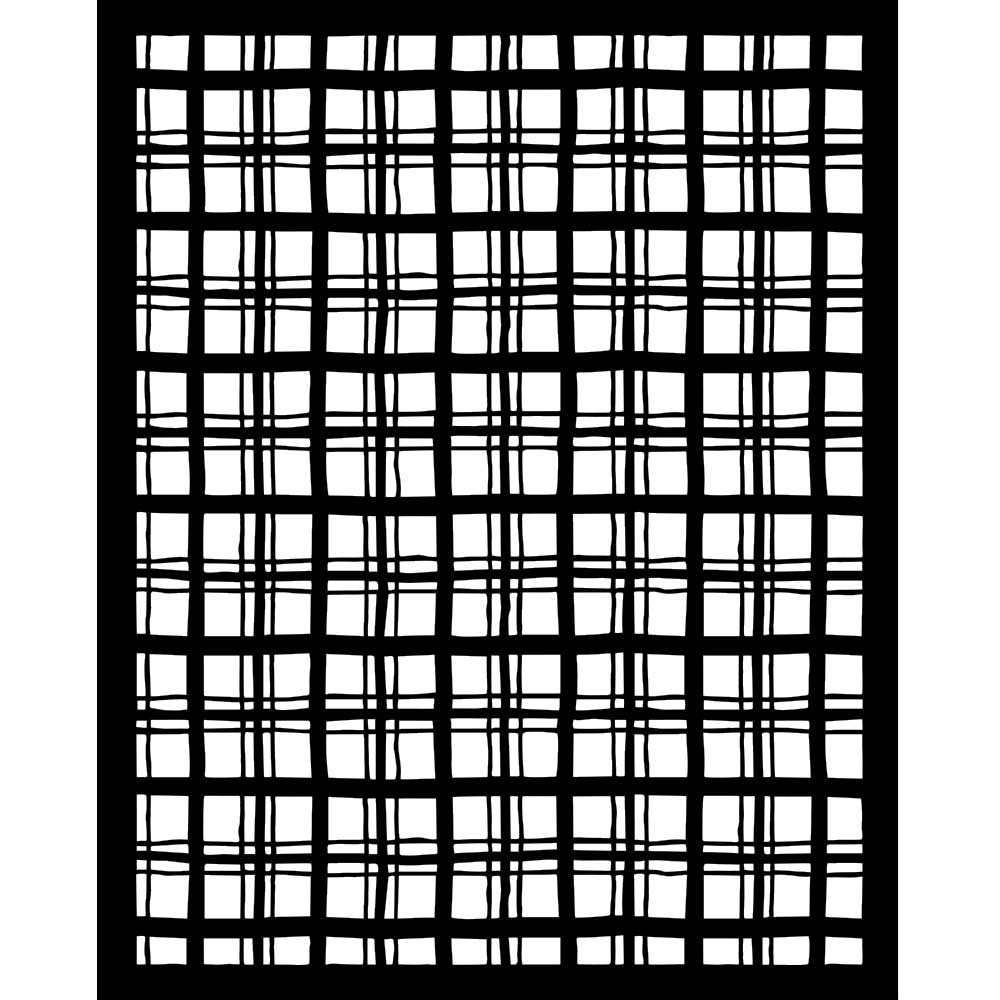 Stamperia Thick stencil cm 20X25 - Whispering woods tartan pattern