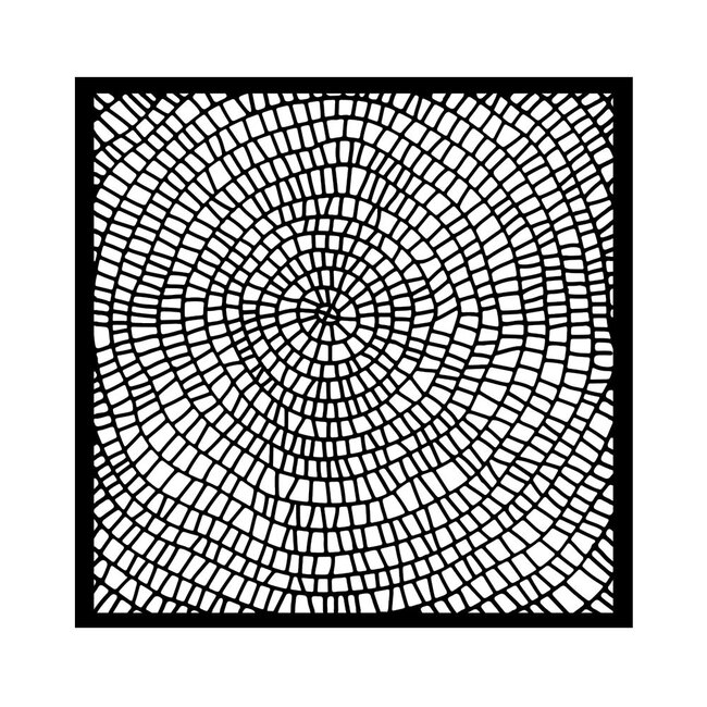 Stamperia Thick stencil cm 18X18 - Whispering woods bark pattern