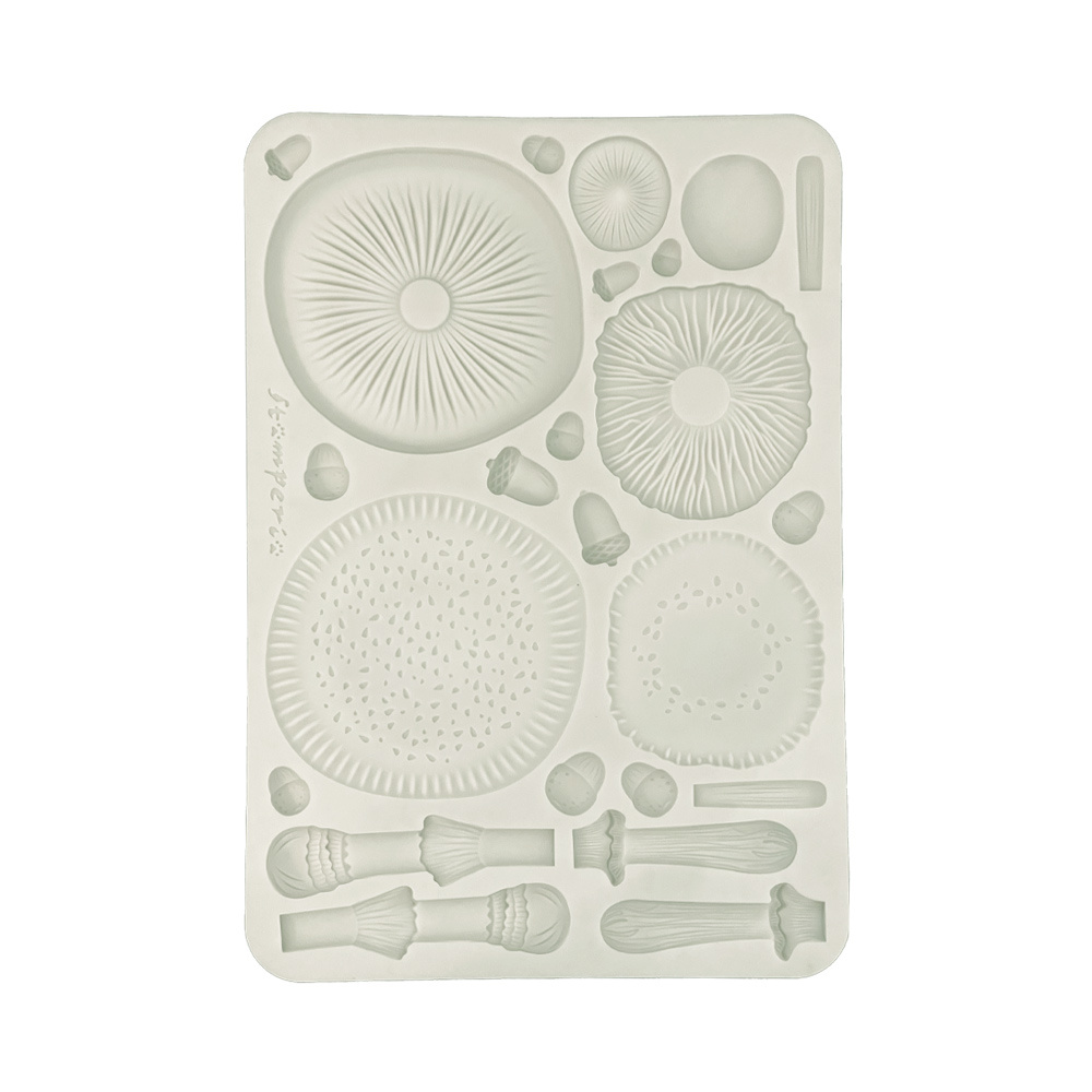 Stamperia Silicon mould A5 - Whispering woods mushrooms 3D