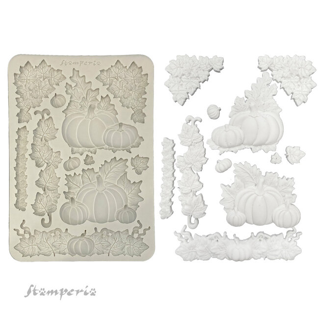 Stamperia Silicon mould A5 - Whispering woods pumpkins