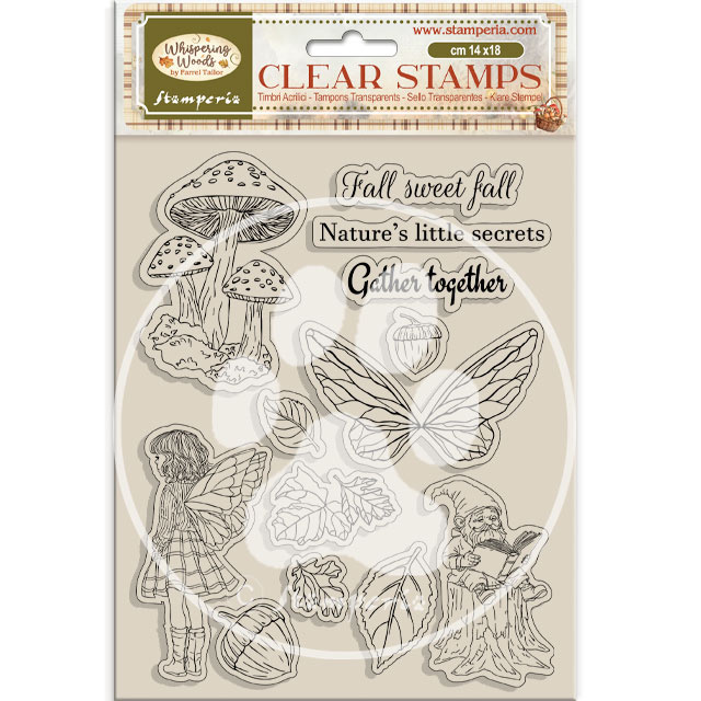 Stamperia Acrylic stamp cm 14x18 - Whispering woods mushrooms and fairies