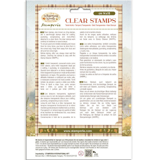 Stamperia Acrylic stamp cm 14x18 - Whispering woods cup and pumpkin