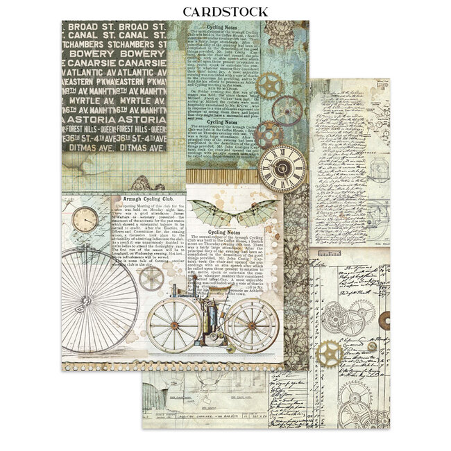 Stamperia Junk journal stickers, cut-outs, backgrounds - Voyages Fantastiques