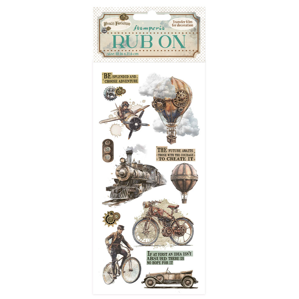 Stamperia Rub-on cm 10,16x21,6 - Voyages Fantastiques The Age of Adventure