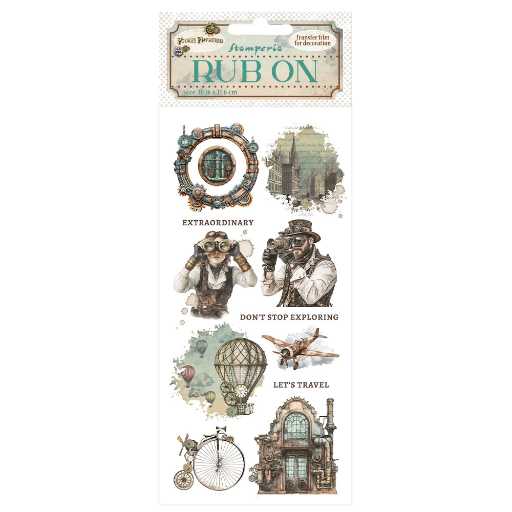 Stamperia Rub-on cm 10,16x21,6 - Voyages Fantastiques mechanical Wonders