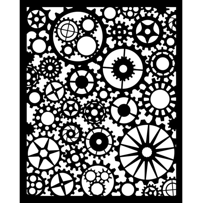 Stamperia Thick stencil cm 20X25 - Voyages Fantastiques gears pattern