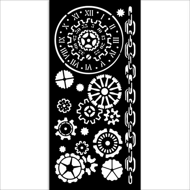 Stamperia Thick stencil cm 12X25 - Voyages Fantastiques mechanisms