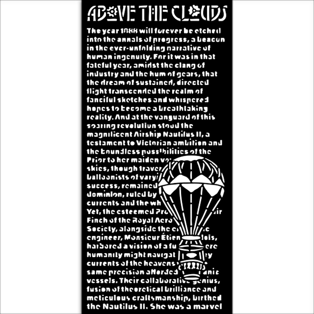Stamperia Thick stencil cm 12X25 - Voyages Fantastiques above the clouds