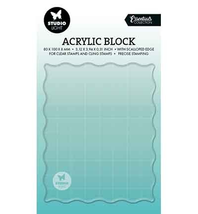 Studio Light Acrylic stamping block for clear and cling stamps with grid Essentials nr. 09