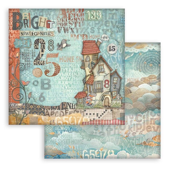 Stamperia Scrapbooking Small Pad 10 sheets cm 20,3X20,3 (8"X8") - Furry Friends