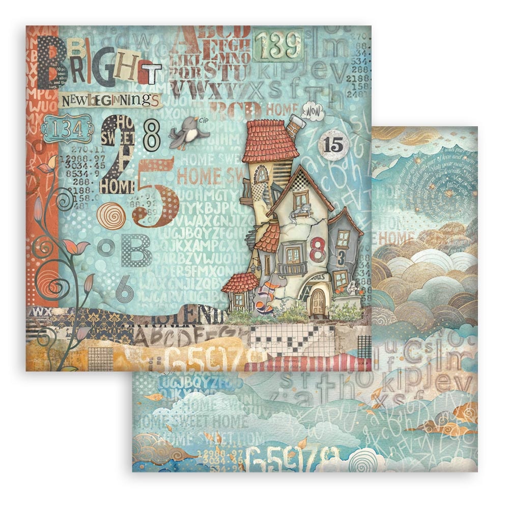 Stamperia Scrapbooking Small Pad 10 sheets cm 20,3X20,3 (8"X8") - Furry Friends