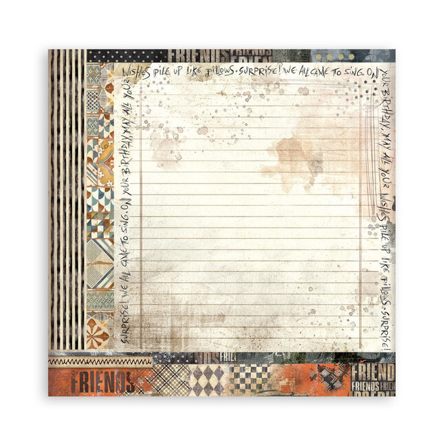 Stamperia Papierblok 30,5x30,5 cm - 22 vellen - Enkelzijdig - Furry Friends