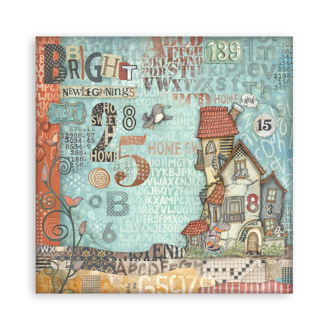 Stamperia Papierblok 30,5x30,5 cm - 22 vellen - Enkelzijdig - Furry Friends