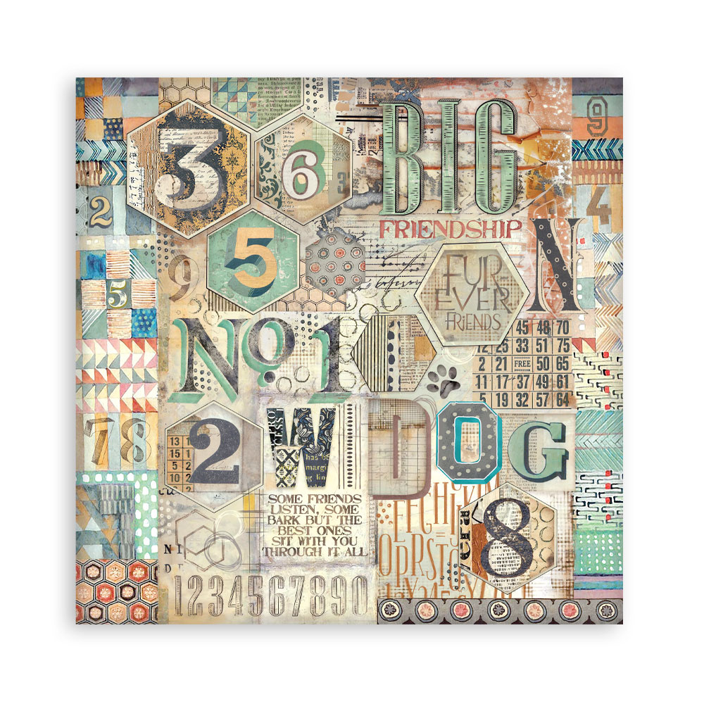 Stamperia Scrapbooking Pad 22 sheets cm 30,5x30,5 (12"x12") Single face - Furry Friends