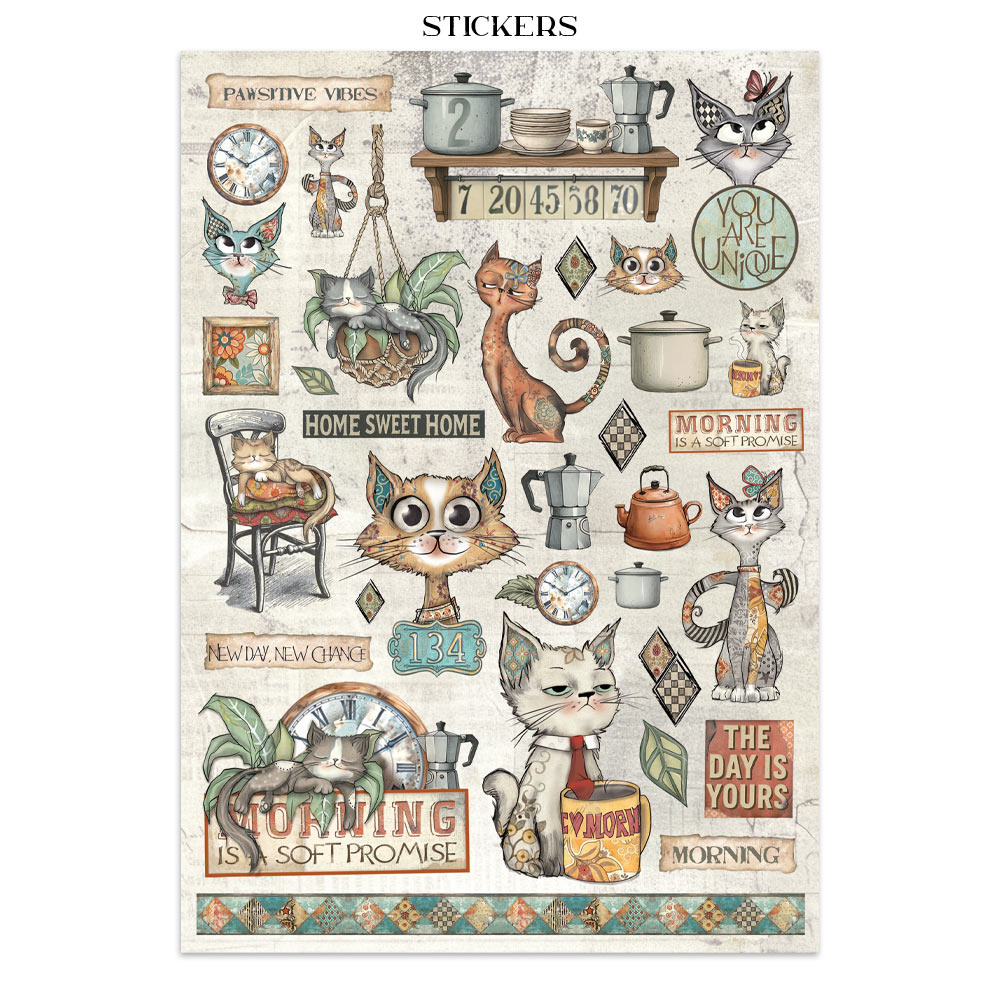 Stamperia Junk journal stickers, cut-outs, backgrounds - Furry Friends