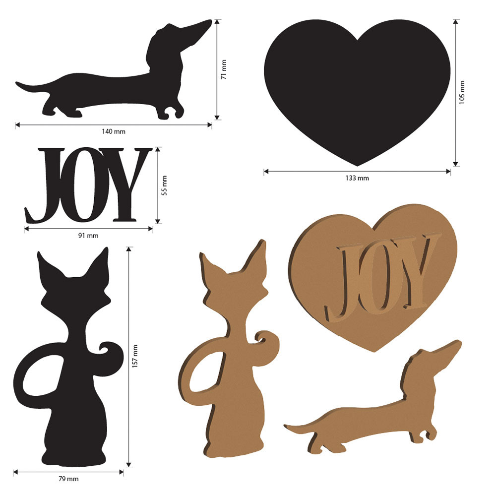 Stamperia Crafty shapes: Furry Friends dog and cat silhouette
