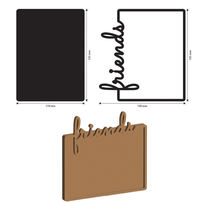 Stamperia Crafty shapes: Furry Friends plate friends