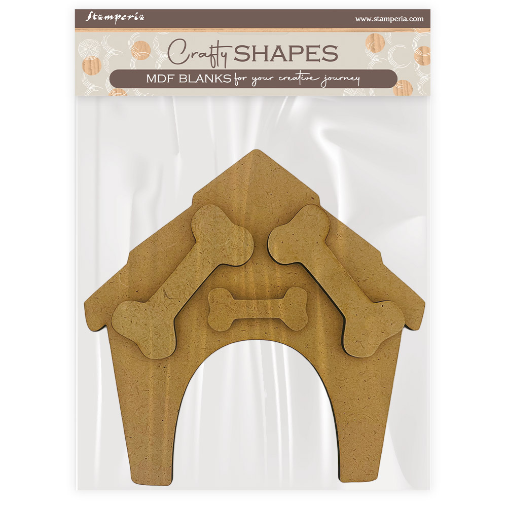 Stamperia Crafty shapes: Furry Friends doghouse and bones