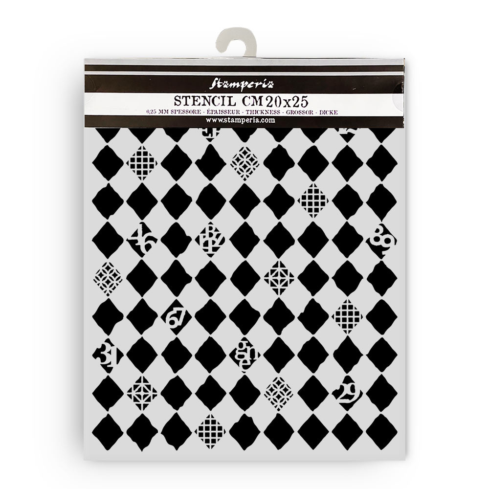 Stamperia Thick stencil cm 20X25 - Furry Friends rhombus pattern