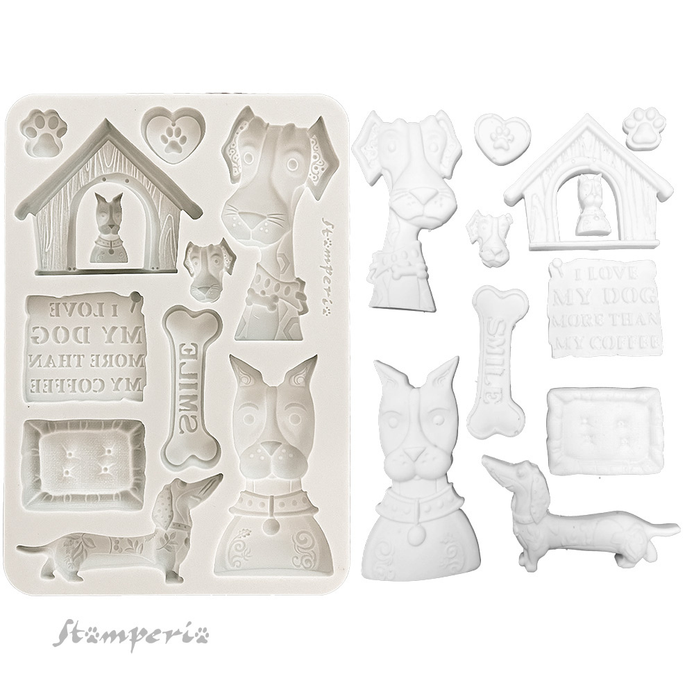 Stamperia Silicon mould A5 - Furry Friends I love my dog