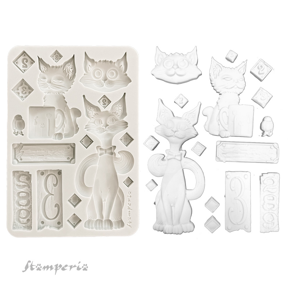 Stamperia Silicon mould A5 - Furry Friends cats