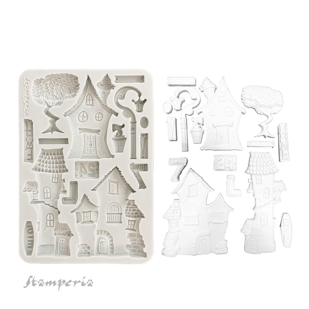 Stamperia Silicon mould A5 - Furry Friends houses