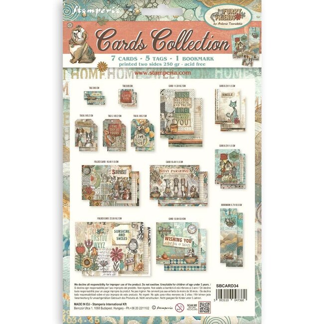 Stamperia Cards Collection - Furry Friends