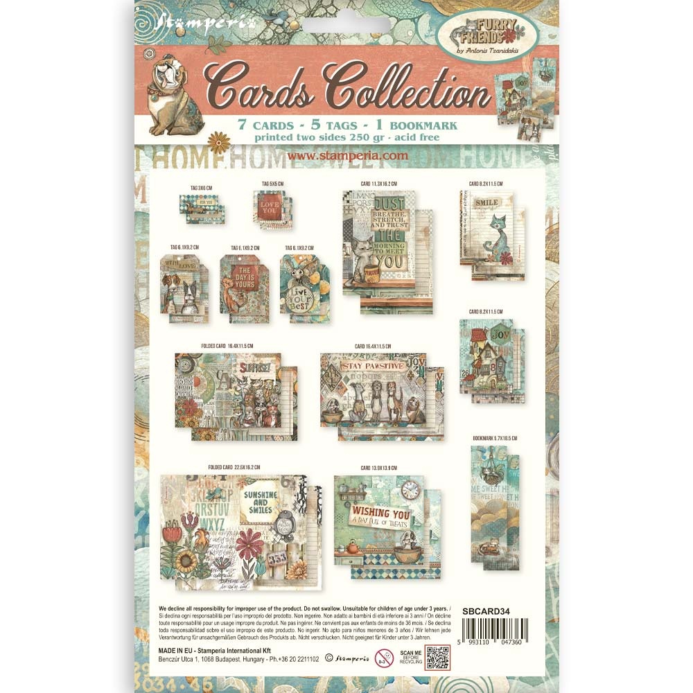 Stamperia Cards Collection - Furry Friends