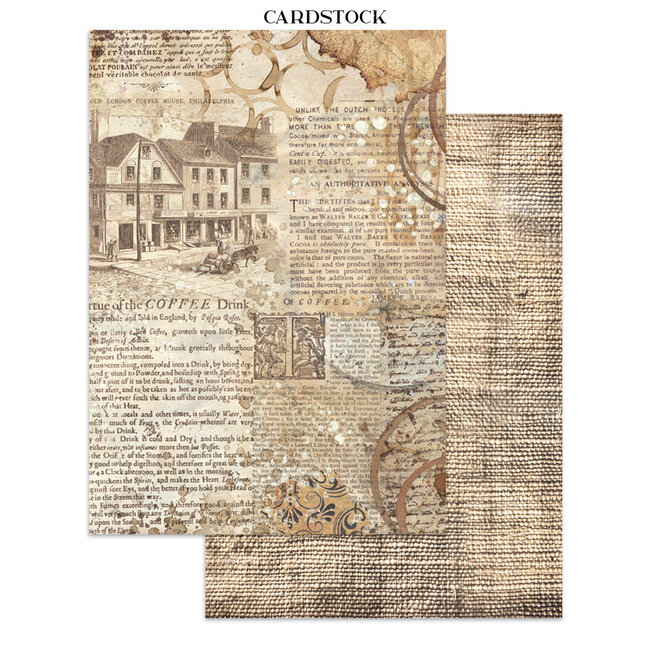 Stamperia Junk journal stickers, cut-outs, backgrounds - Coffee and Chocolate