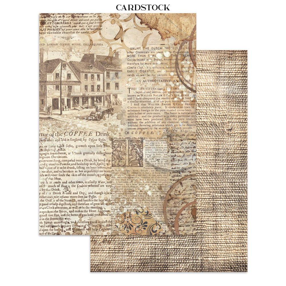 Stamperia Junk journal stickers, cut-outs, backgrounds - Coffee and Chocolate