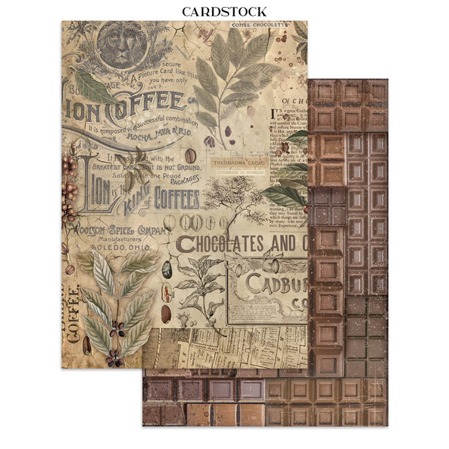 Stamperia Junk journal stickers, cut-outs, backgrounds - Coffee and Chocolate