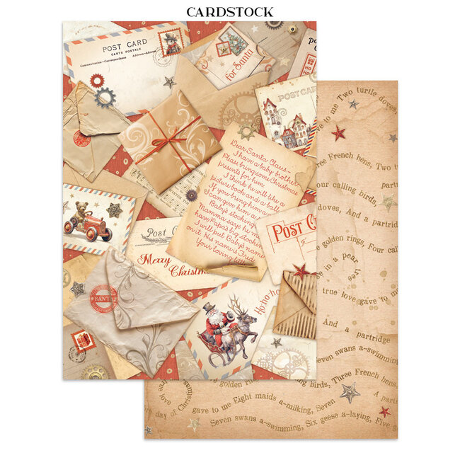 Stamperia Junk journal stickers, cut-outs, backgrounds - Gear up for Christmas